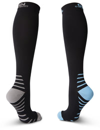Compression Socks for Women & Men - Black & Blue Pair