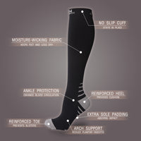 Compression Socks for Women & Men- Black & Gray Pair